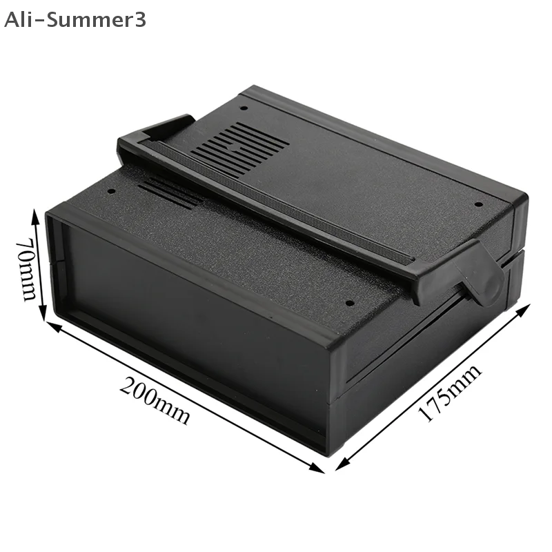 (YY)1pc Waterproof Plastic Electronic Enclosure Project Box With Screws Black Color Size of 200x175x70mm